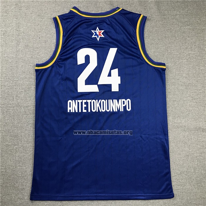 Camiseta All Star 2020 Milwaukee Bucks Giannis Antetokounmpo NO 24 Azul